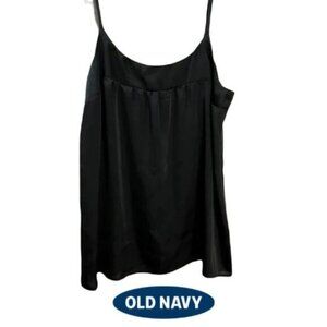 Old Navy Womens Black Sleeveless Adjustable Strap‎ Satin Camisole Top Size S